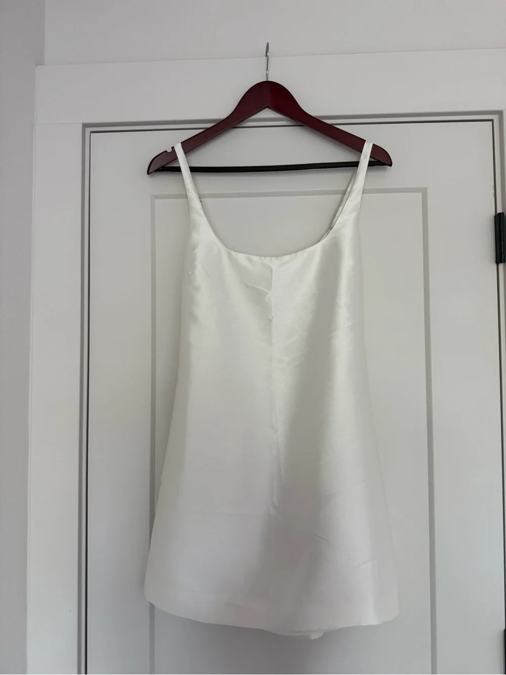 Reformation Cream One-Shoulder Satin Mini Dress - Picture 3 of 4